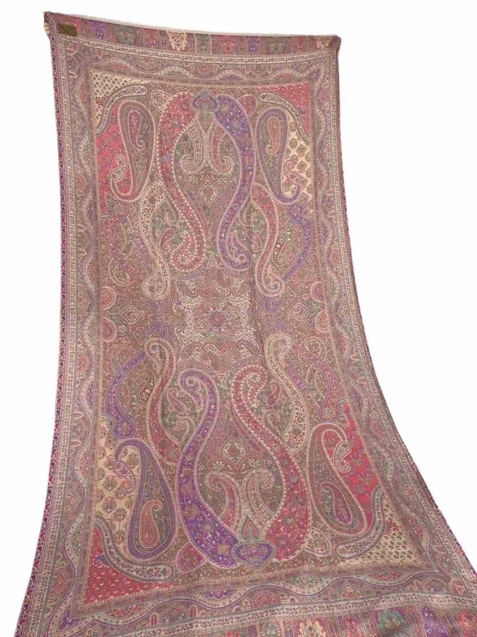 Pink Floral Kani Pashmina Cashmere Shawl