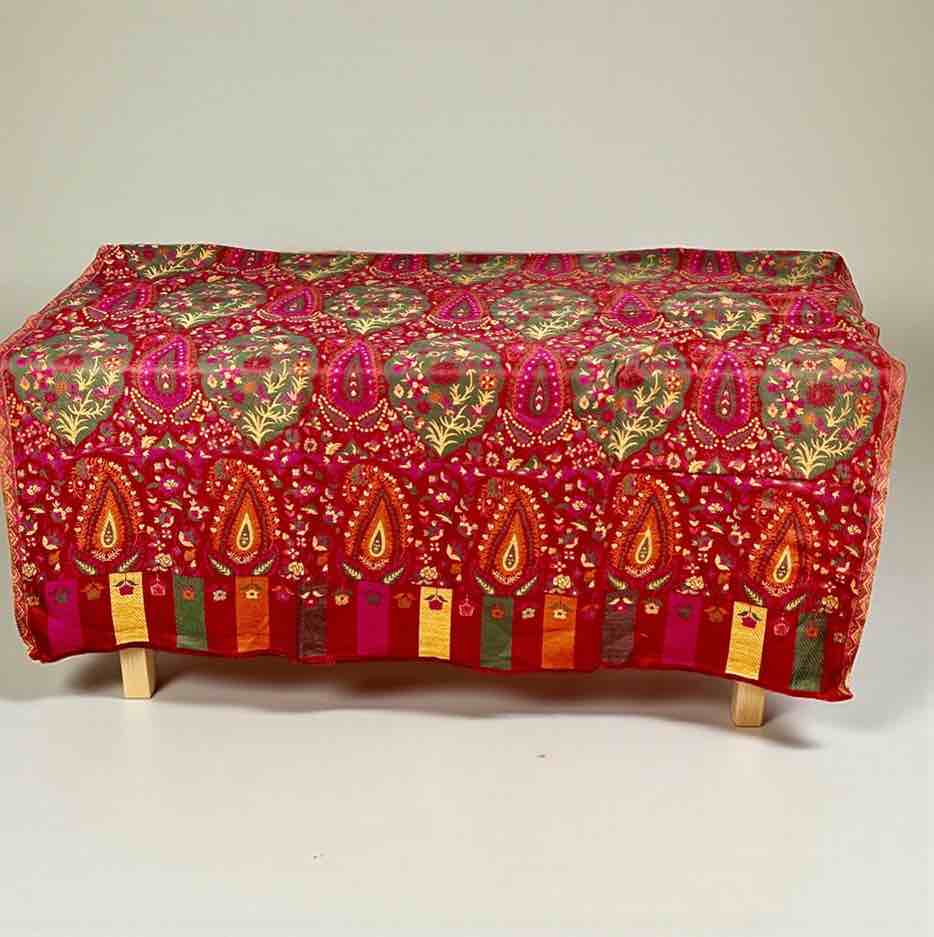 Crimson Red Kani Pashmina Shawl – Handwoven Cashmere Winter Shawl by Kinocart | Premium Kashmiri Kani