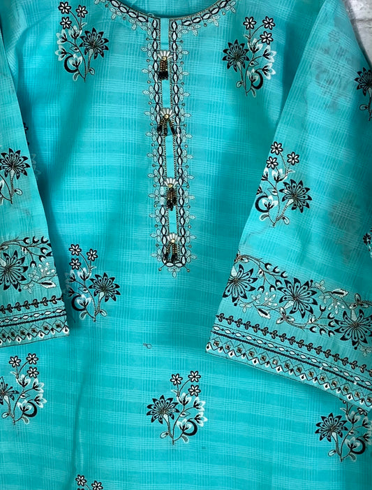 Sky Blue Embroidered Two-Piece Shalwar Kameez – Elegant & Ready to Wear