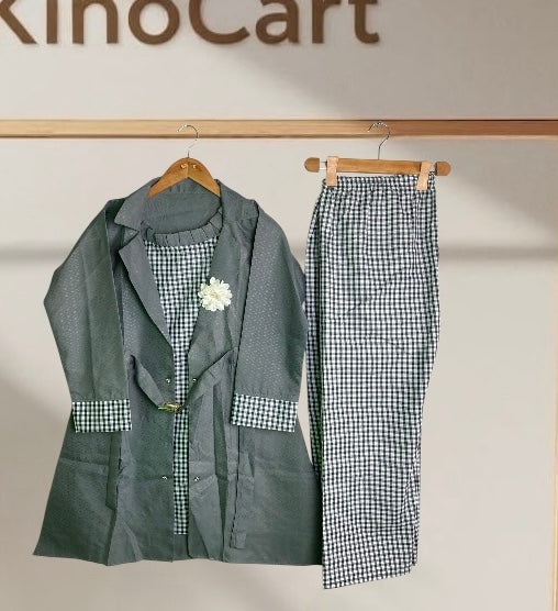 Two-Piece Western Grey Girls' Outfit – Ready to Wear & Stylish