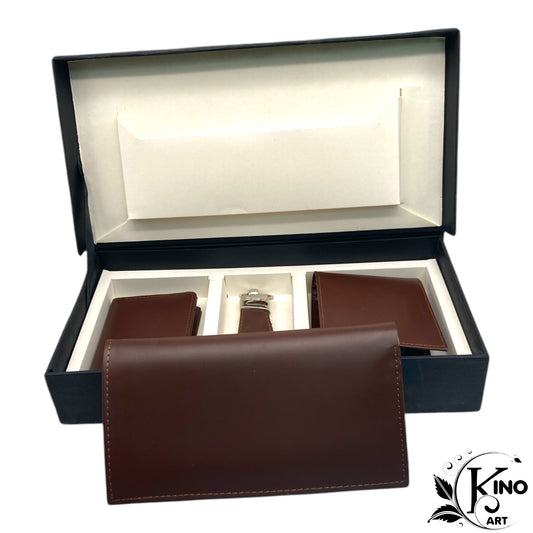 Dark Brown Luxury Leather Gift Set – Premium Quality with 5-Year Guarantee