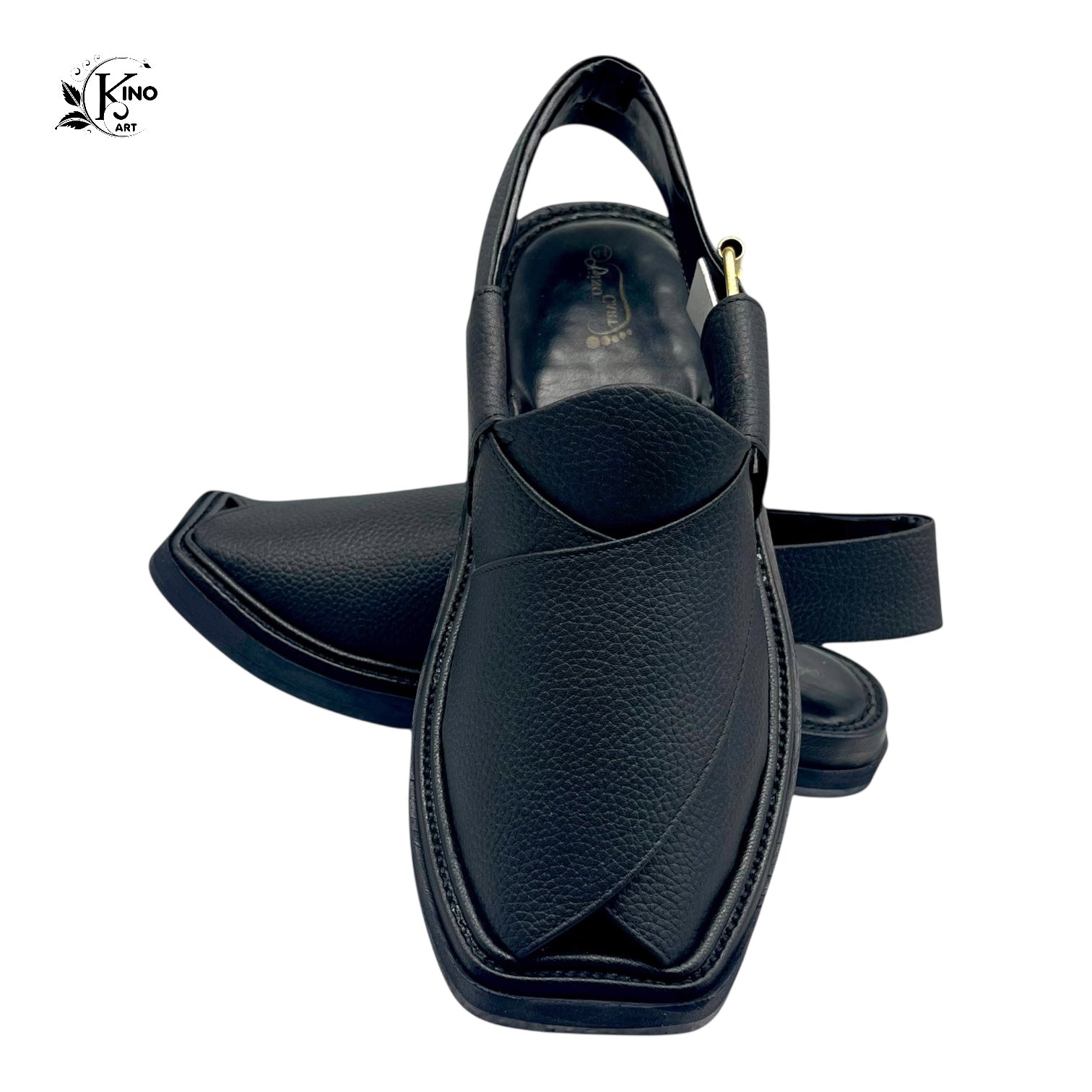 Black Doted leather sandal onKinoCart Brand
