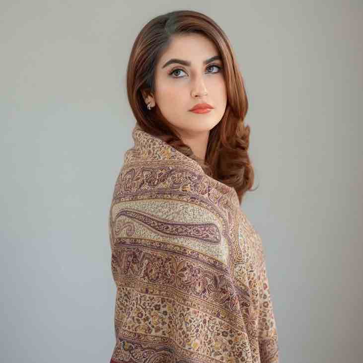 Brown Pashmina With model