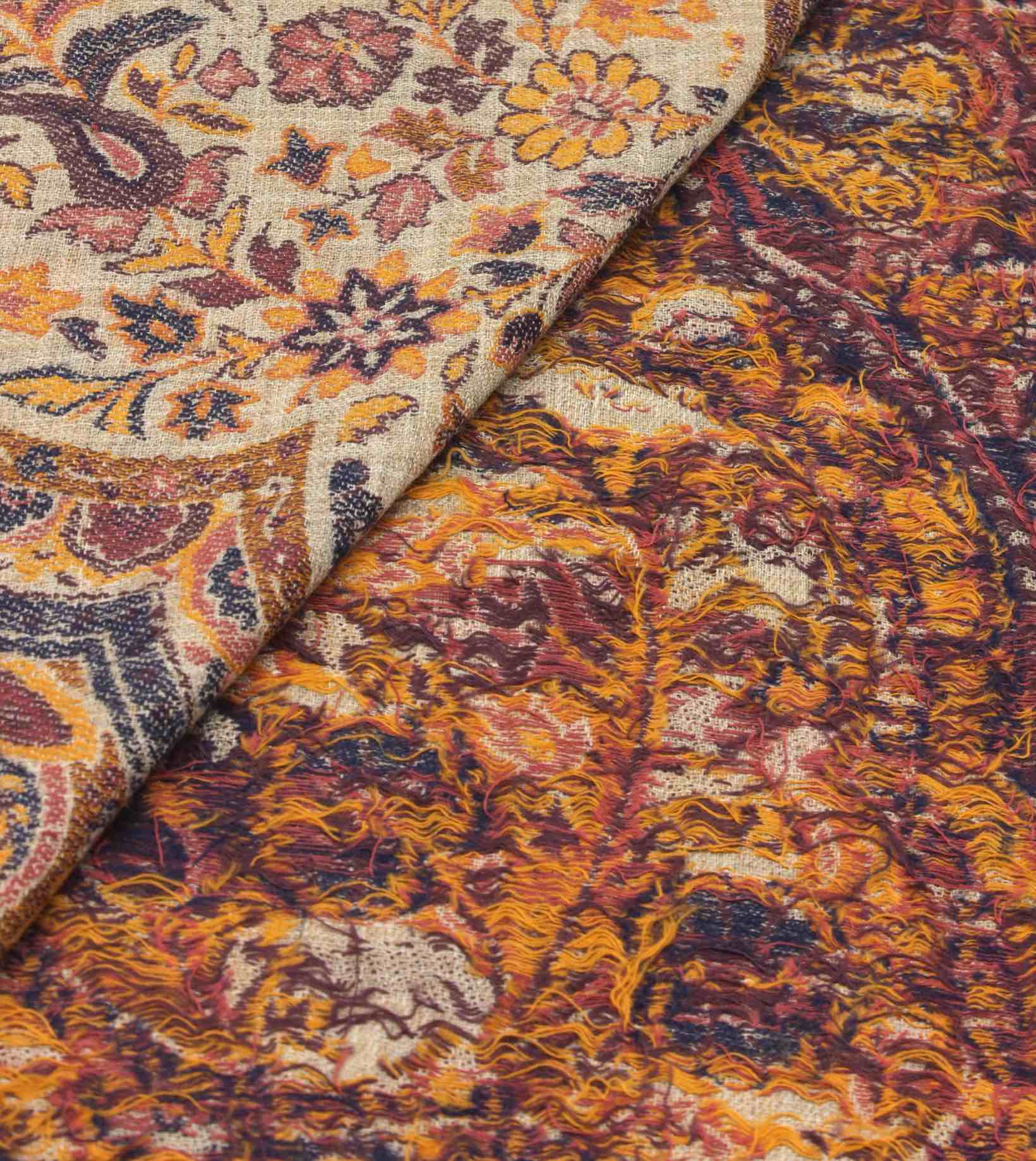 Brown Pashmina Back side image for clear handwoven look