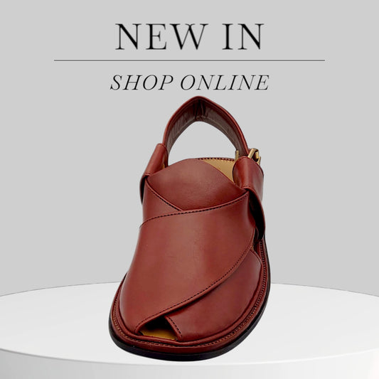Brown Round shape peshawari shoes
