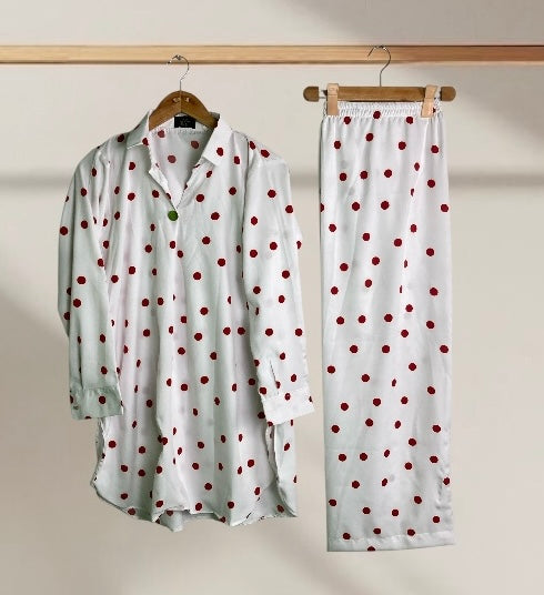 Two-Piece Western White with Red Dots Ready-to-Wear Women's Clothing - Premium Quality