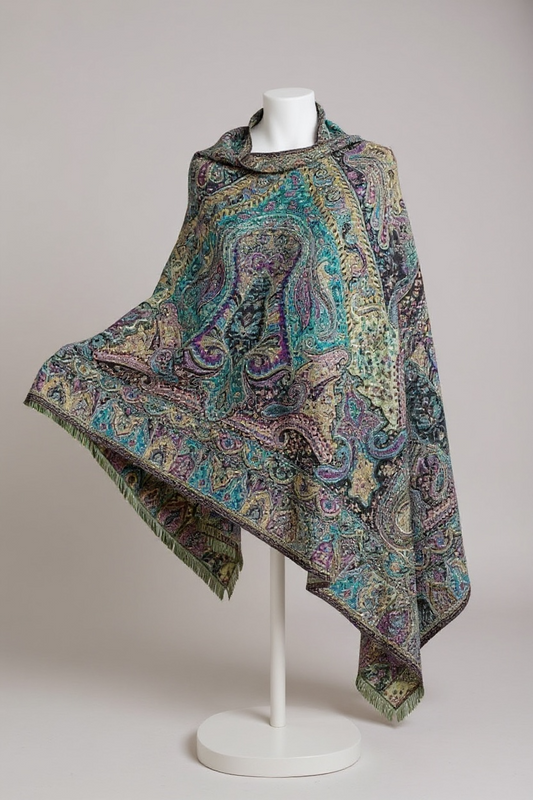Kani Pashmina Shawl Collection – Premium Handmade Kashmiri Wool in Green, Red, Orange & Multicolor by Kinocart