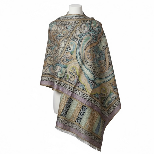 Premium Kalamkari Pashmina Shawl – Handcrafted Heritage Elegance by Kinocart