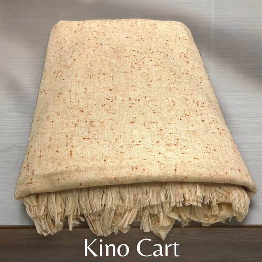 Beige Peach Bannu mill woollen Shawl