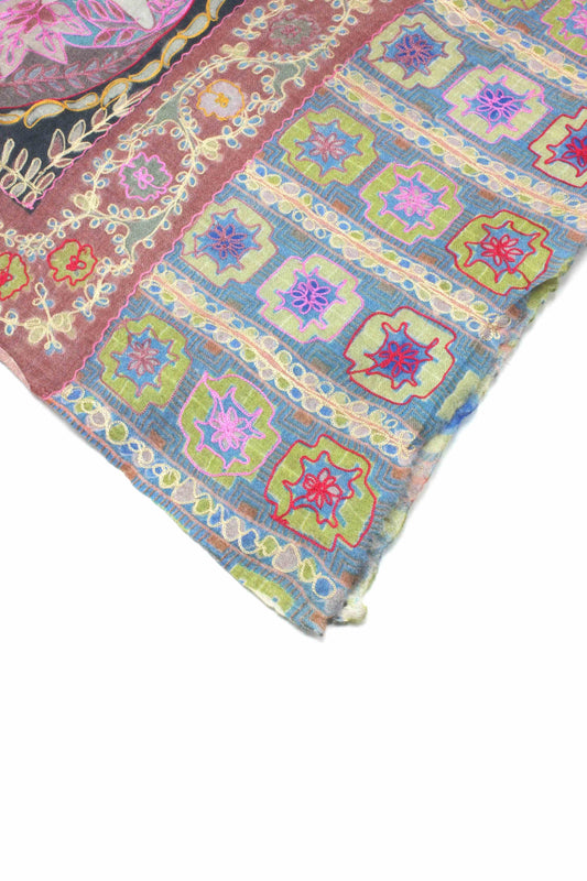 Multicolor Handwoven Kashmiri Kalamkari Pashmina Shawl – Elegant & Premium