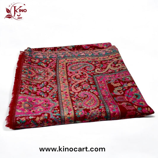 Wine Red Kani Pashmina Shawl