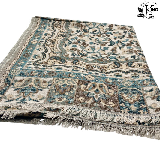 Cream Floral Cashmere Kani Pashmina Shawl – Handwoven Luxury with Elegant Floral Design