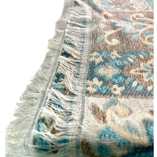 Cream Floral Cashmere Kani Pashmina Shawl – Handwoven Luxury with Elegant Floral Design