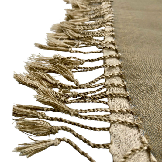 Traditional Beige Floral Pashmina Shawl