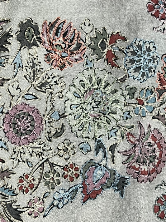 Luxury Kalamkari Pashmina Shawl |Navy blue | Black