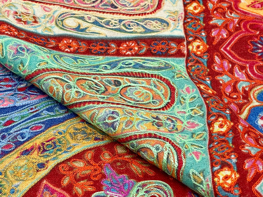 Luxurious Multicolor Kalamkar Pashmina Shawl – Handcrafted Elegance