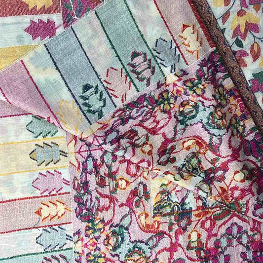 Soft Pink Floral Kani Pashmina Shawl – Elegant & Lightweight