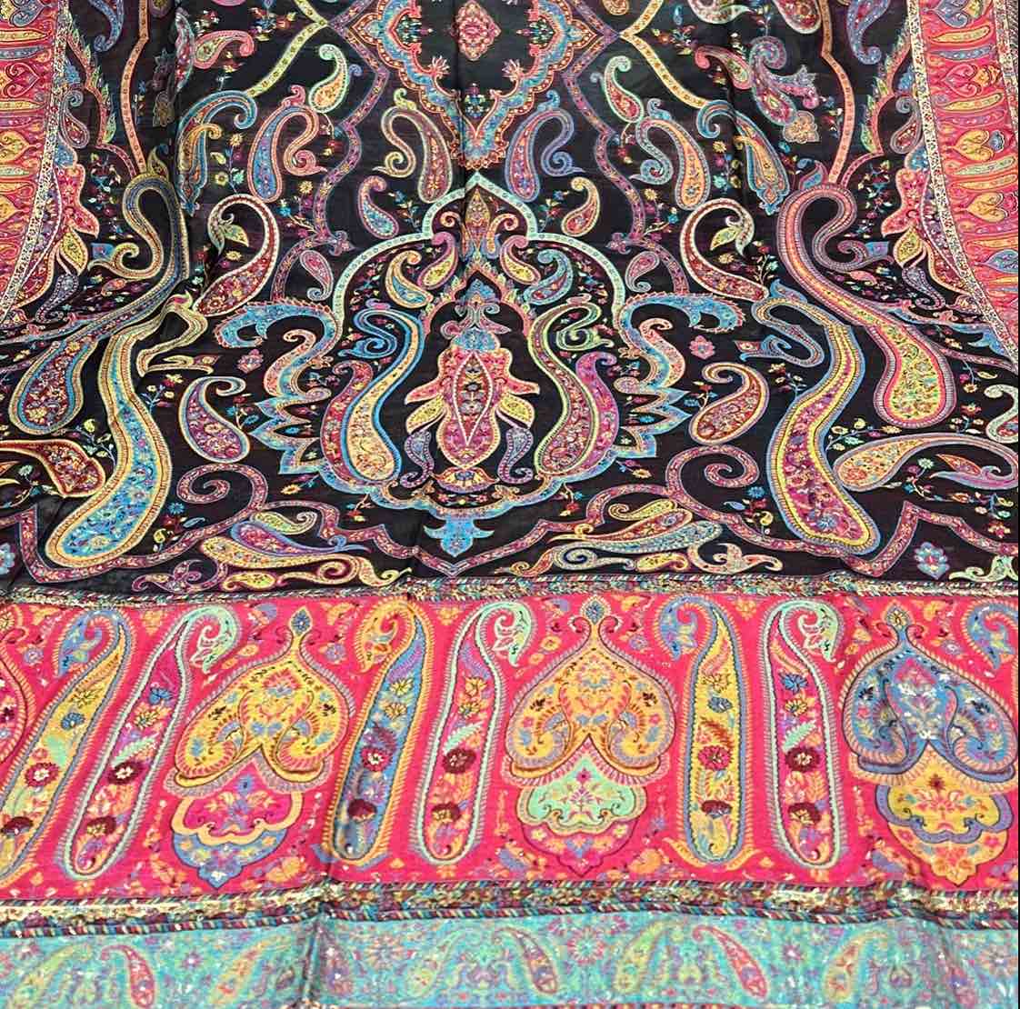 Zari Kani Shawl Dupata (80" x 40") – Handwoven Kani Pashmina Cashmere Dupatta by Kinocart