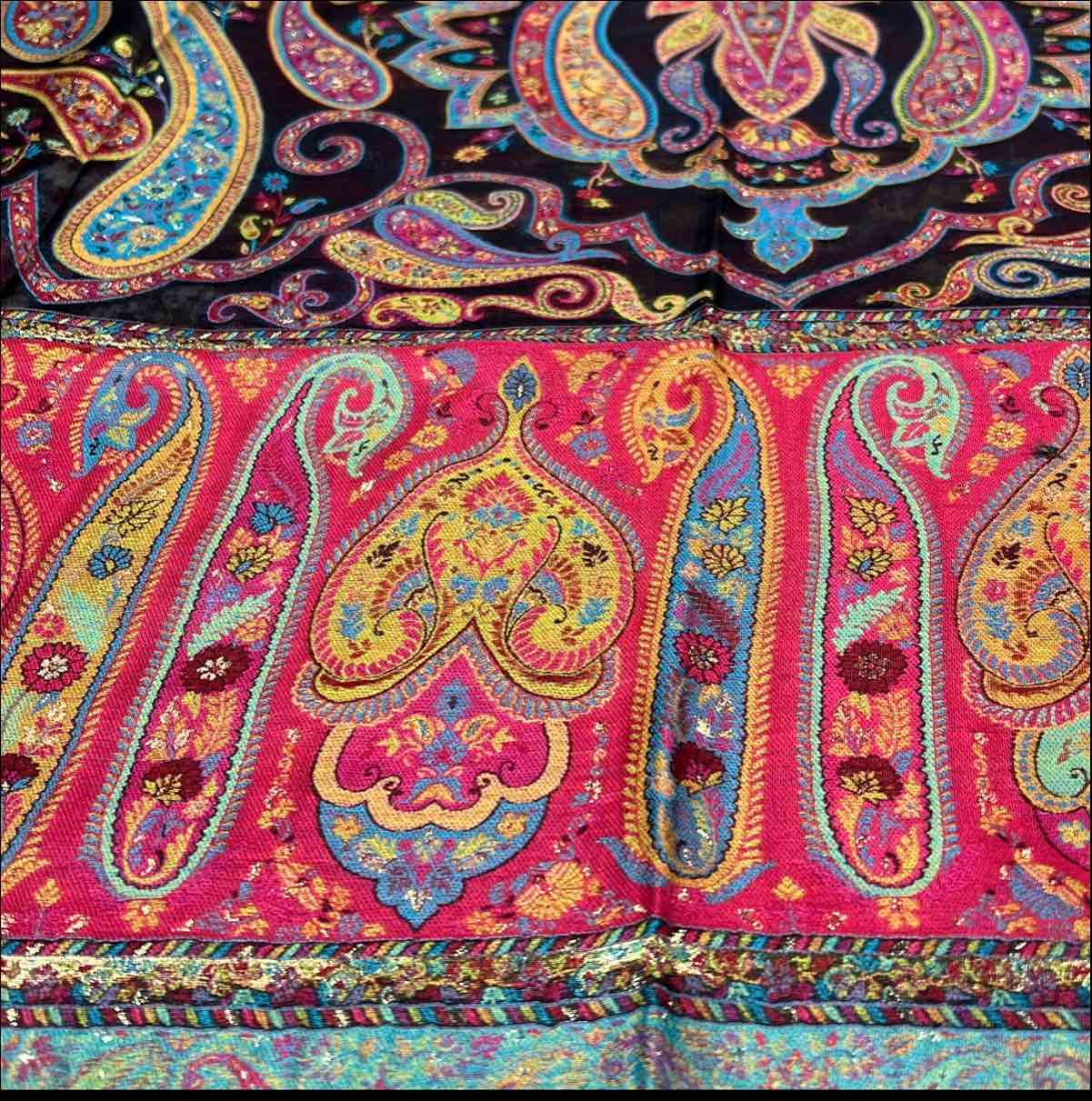 Zari Kani Shawl Dupata (80" x 40") – Handwoven Kani Pashmina Cashmere Dupatta by Kinocart