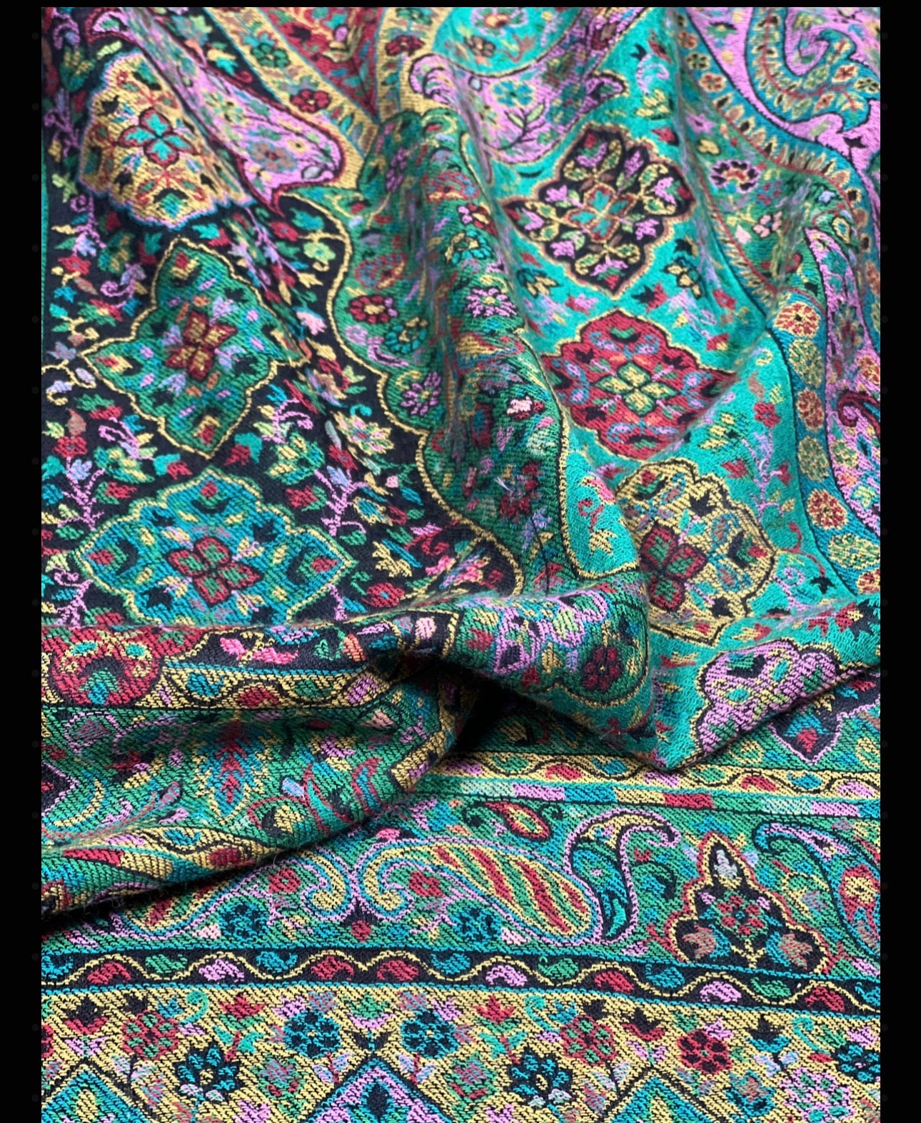 Emerald Green Kani Pashmina Shawl – Pure Pashmina  Shawl by Kinocart