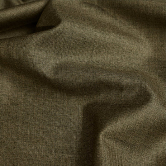 Byma Bannu Wool Suiting | Classic Brown & Olive Pure Wool