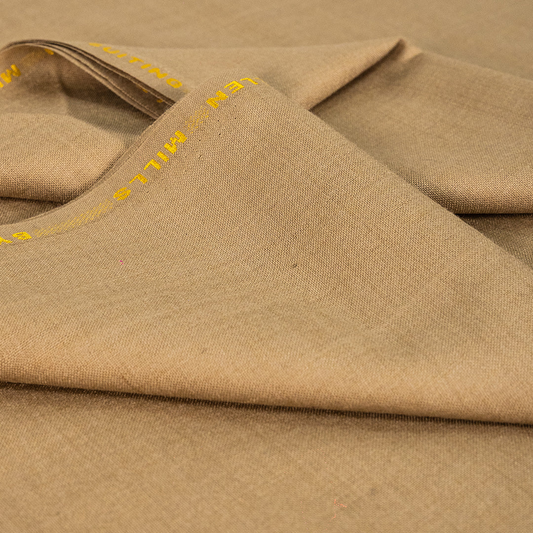 Bannu Byma Fabric | Camel & Brown Pure Wool Suiting