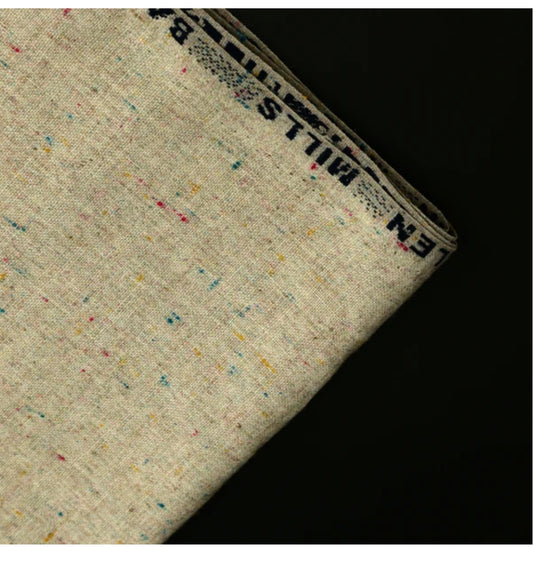 Bannu Woollen Donegal Cream Tweed | Light Speckled Luxury Fabric