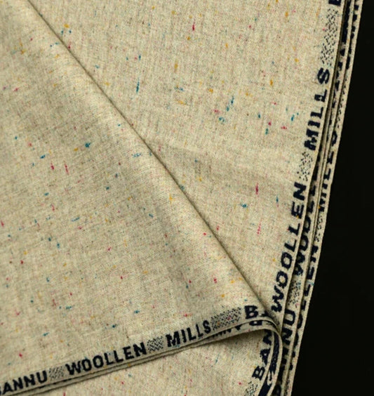 Bannu Woollen Donegal Cream Tweed | Light Speckled Luxury Fabric