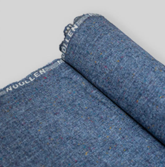Blue Donegal Woollen Fabric – Premium Winter Suiting | Luxury Tweed Style