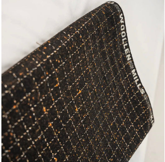 Chocolate Brown Fancy Check Wool | Bannu Mills Luxury Designer Fabric