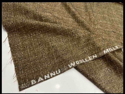 New 2025 Design King Check Bannu Woollen Fabric – Luxury Winter Suiting | Bannu Woollen Mills
