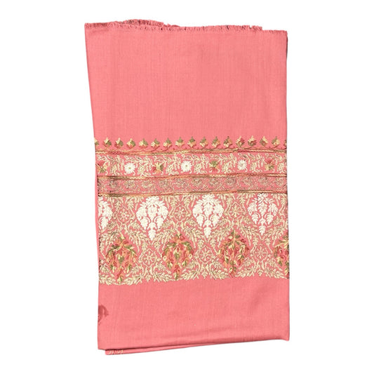 Premium Pink Pashmina 3-Piece Ladies Suit – Front Embroidery & Side-Embroidered Shawl | Winter Collection
