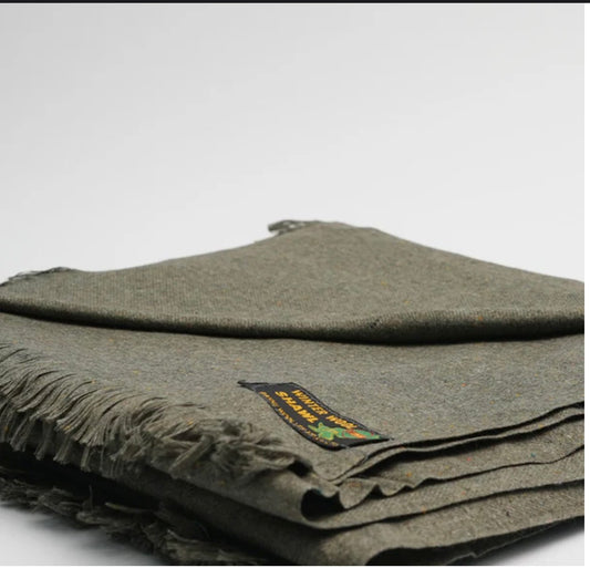 Olive Green Bannu Woollen Mill Shawl – Kinocart Premium Warm Winter Collection