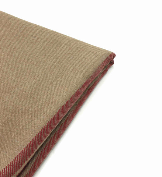 Premium Dark Brown Pashmina Shawl with Red Hand Embroidery – Luxury Winter Wrap | KinoCart