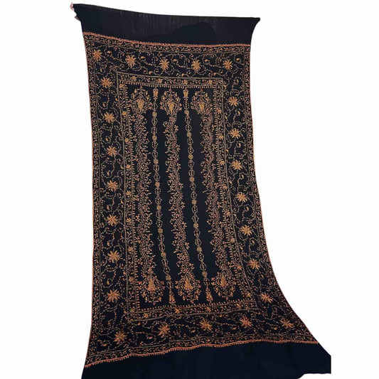 Needle Work Black Pashmina shawl