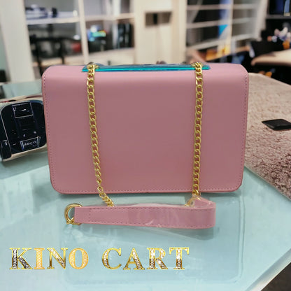 Blush Pink Handbag with Gold Chain: A Chic Statement