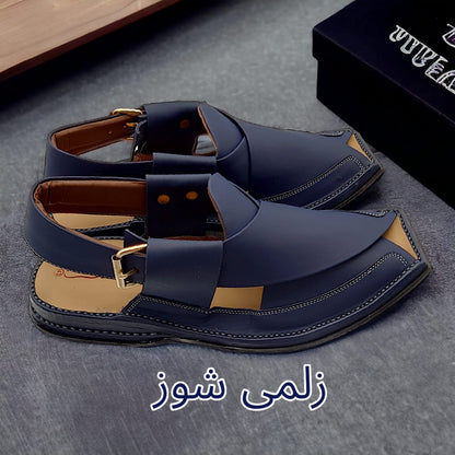 Zalmi Blue Pure Leather Shoe in Pakistan