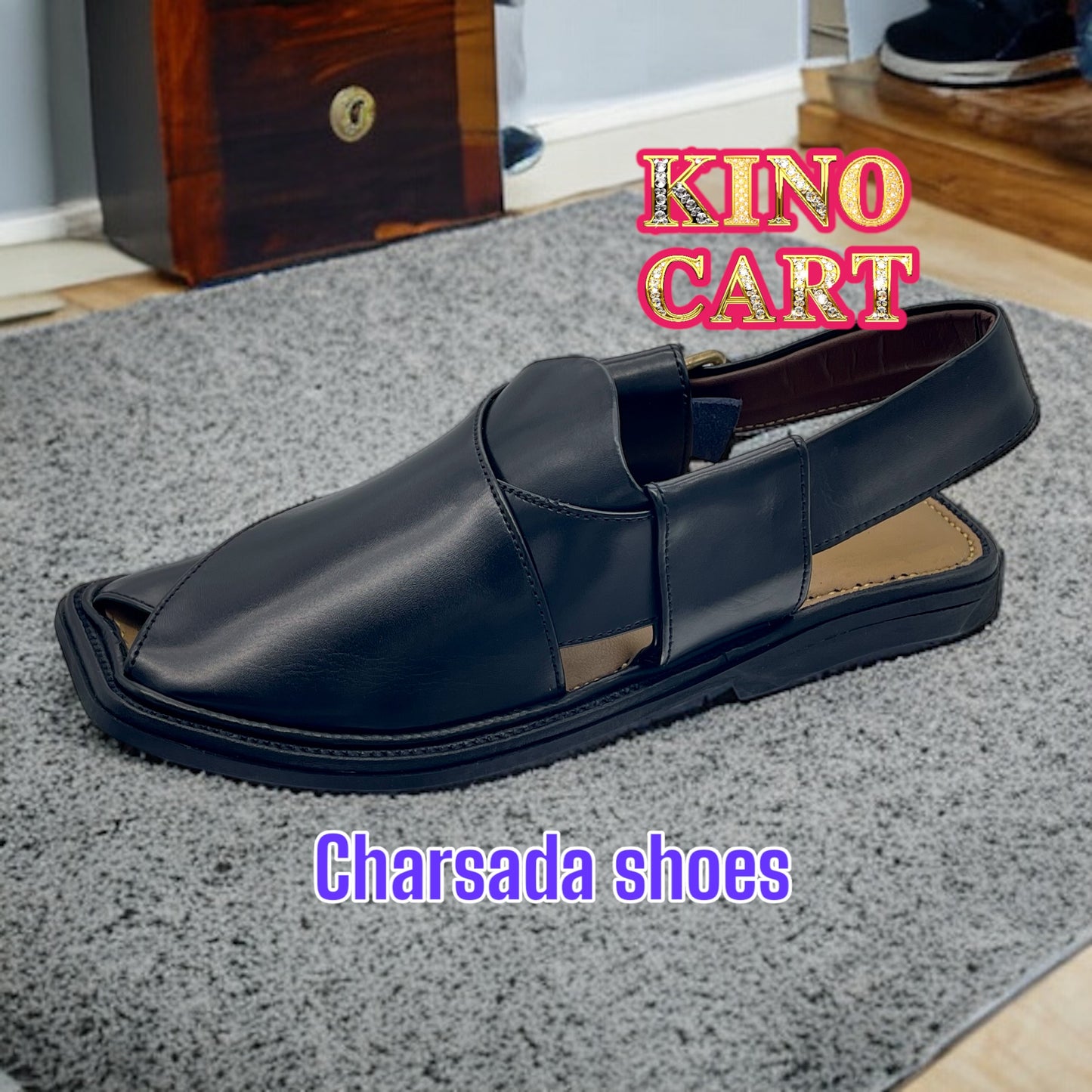 Men's  Black Charsada Suede Shoes: Sleek & Stylish