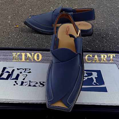 Zalmi Blue Pure Leather Shoe in Pakistan