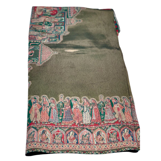 Moonlight Kani Pashmina Shawl with Darbar Artistry - Luxurious Kashmiri Handwoven Cashmere Wrap