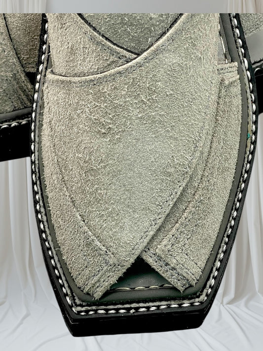 Grey Peshawari Shoes with Tyre Sole – Traditional Charsadda Sandals | Kinocart