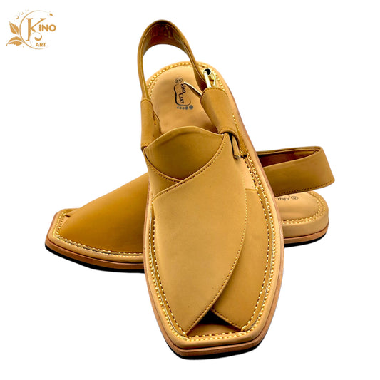 Nubuck Premium Leather Camel Color | Washable Shoes |Peshawari Chappal – Handmade Charsadda Shoes