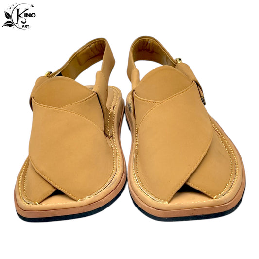 Washable Nubuck Zardari design Mustard Leather Peshawari Shoes – Premium Charsadda Chappal