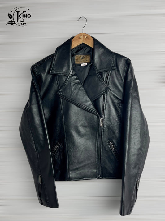Black Pure Leather Jacket for Ladies | Short Style Women’s Winter Biker Jacket | Genuine Leather