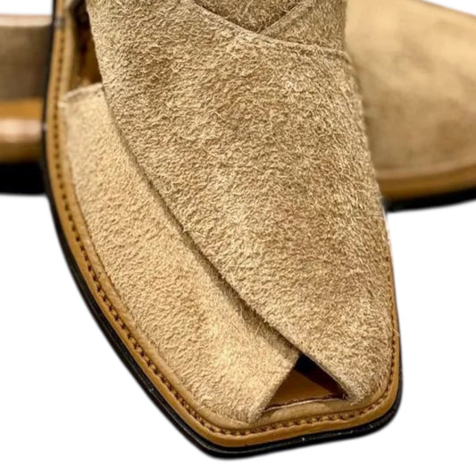 New Camel Sabar Peshawari Shoes | Premium Handcrafted Design | Tyre Sole | Traditional Footwear | 7 Days Return Policy ✅