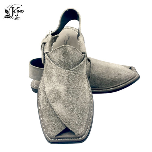 Grey Sabar Peshawri Shoes – Handmade Premium Leather Footwear