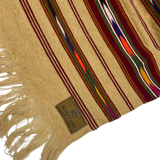 Swati Velvet Touch Woollen Shawl – Light Mustard with Multicolor Stripes | 10% More Discount on Advance Payment