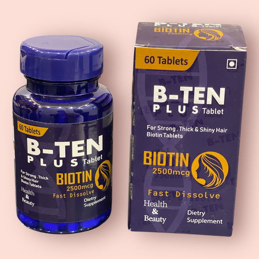 💊 Bio Ten Plus – Biotin 2500mcg Tablets | For Thick, Strong & Shiny Hair 💊