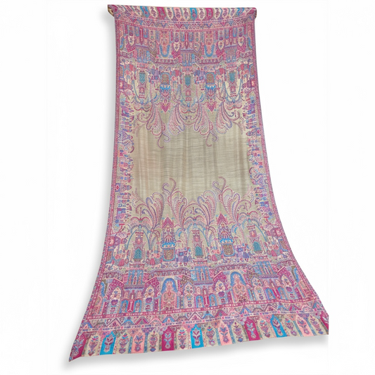 Handmade Light Pink Kani Pashmina Shawl