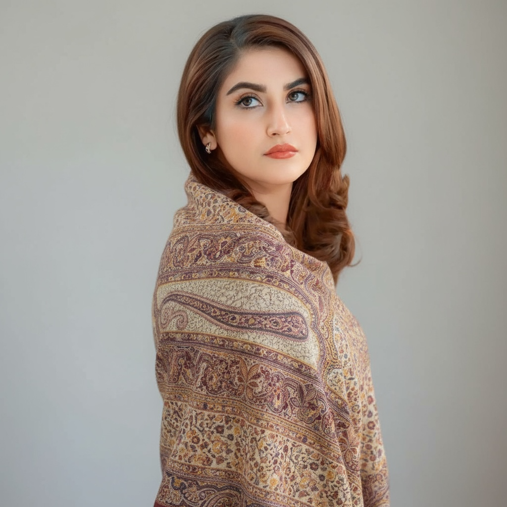 Handmade Pure Pashmina Cashmere Kani Shawl – Paisley (Butta) Panel Design | Kinocart